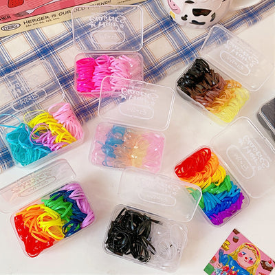 Cartoon Style Colorful Elastic Hair Bands Set - Japanese Cute Jelly Candy Colors