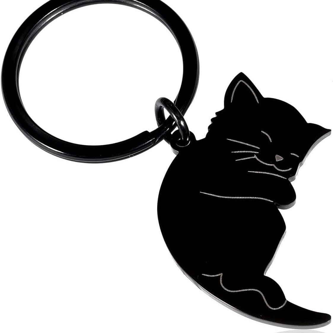 Cartoon Cat Titanium Steel Unisex Keychain Pendant