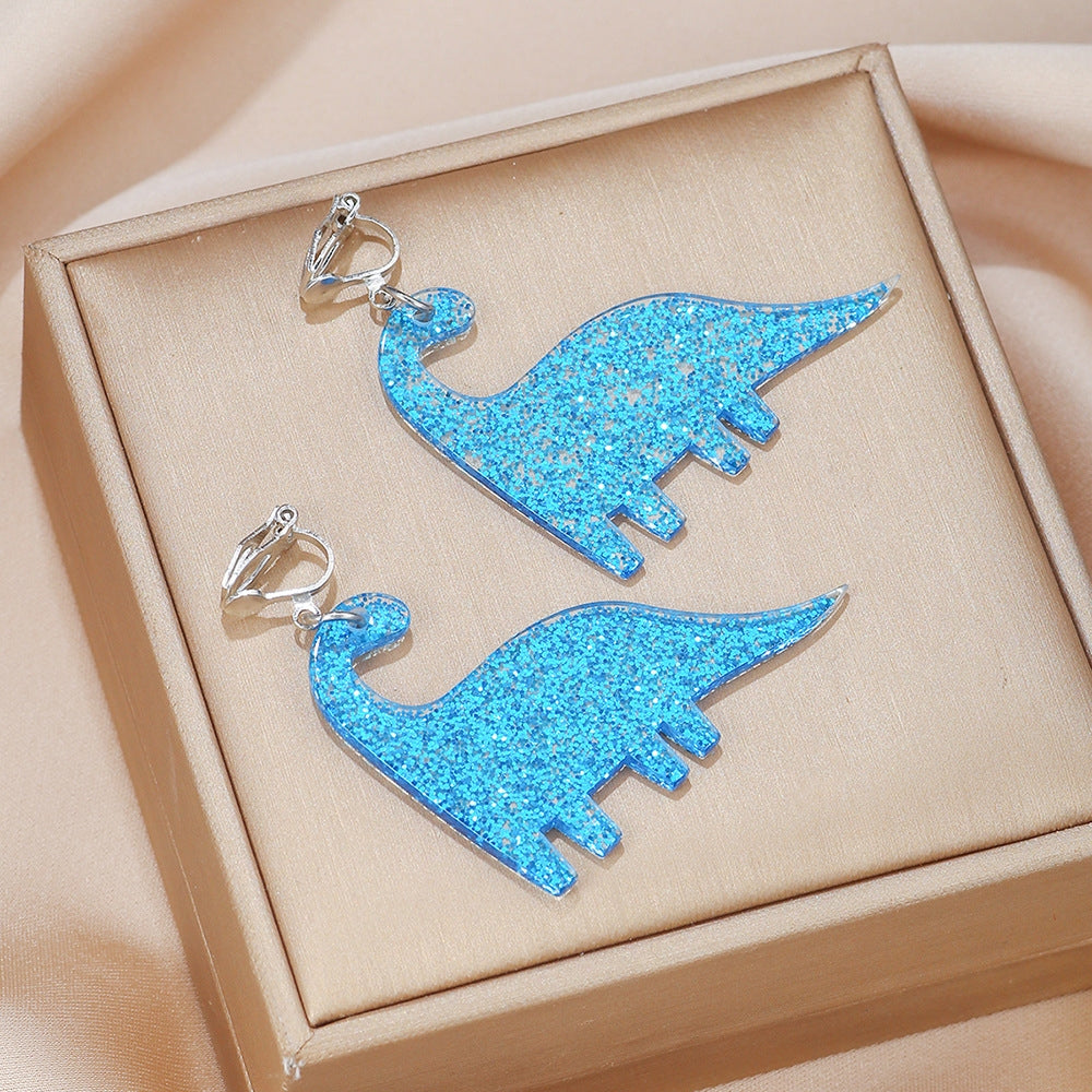 Cartoon Style Dinosaur Arylic Stamping Kid's Earring 1 Pair