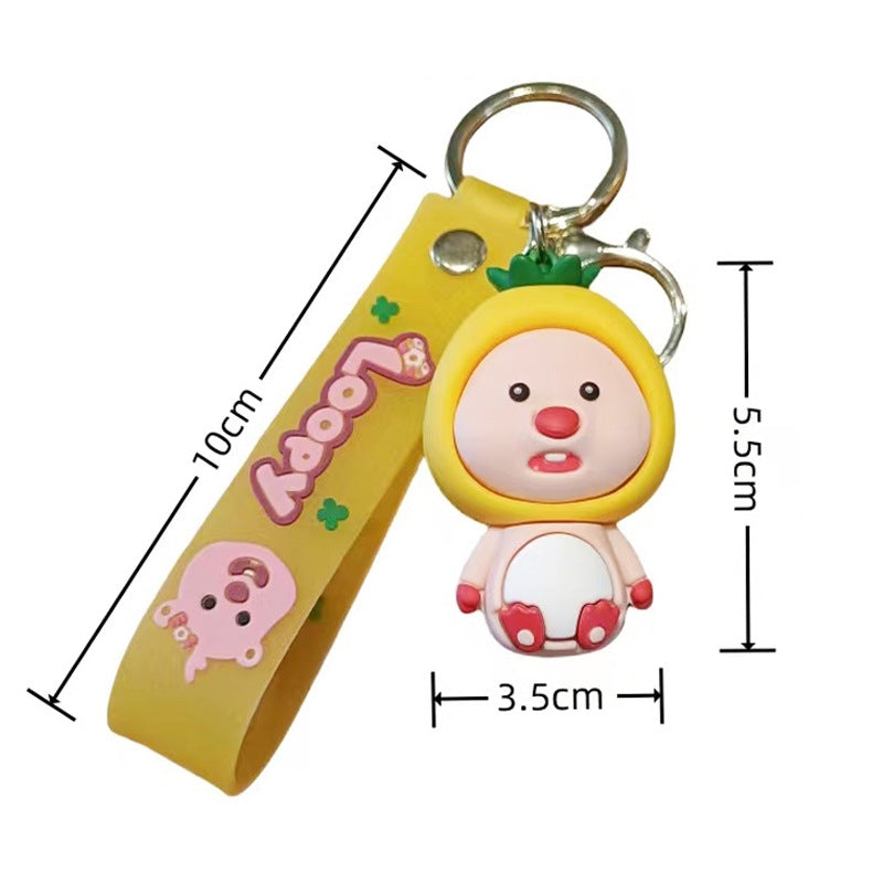 Cartoon Fruit Doll PVC Keychain Accessory