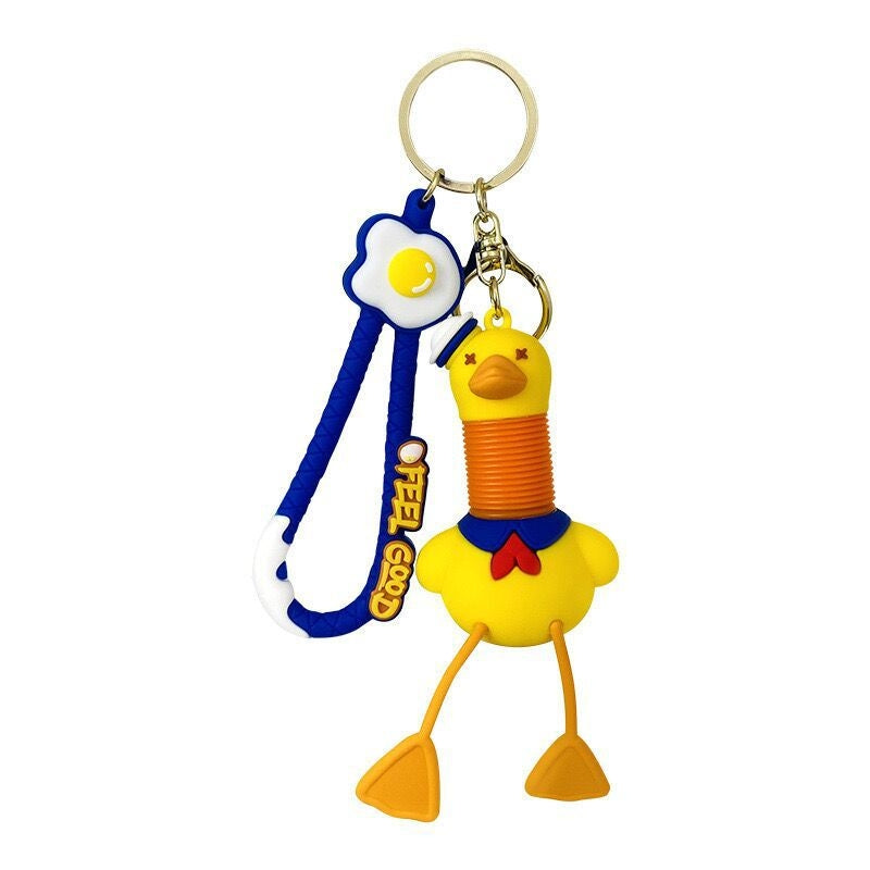 Cartoon Duck PVC Keychain Pendant for Bags and Cars