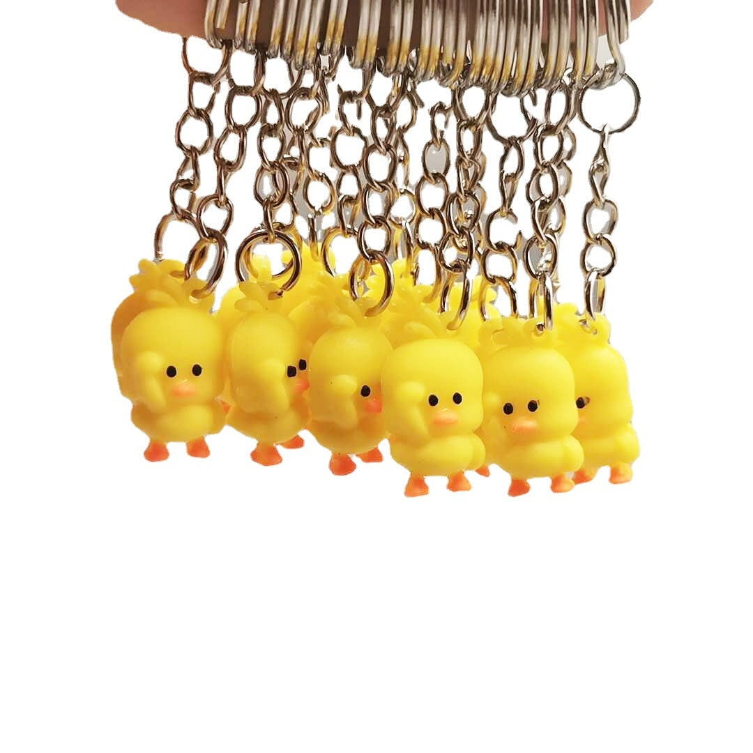 Cartoon Duck PVC Unisex Bag Charm Keychain