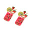 Cartoon Fruit Enamel Zinc Alloy Juice Cup Drop Earrings for Women