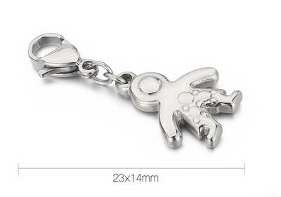 Cartoon Stainless Steel Boy Pendant Necklace with Lobster Clasp and Titanium Steel Strap