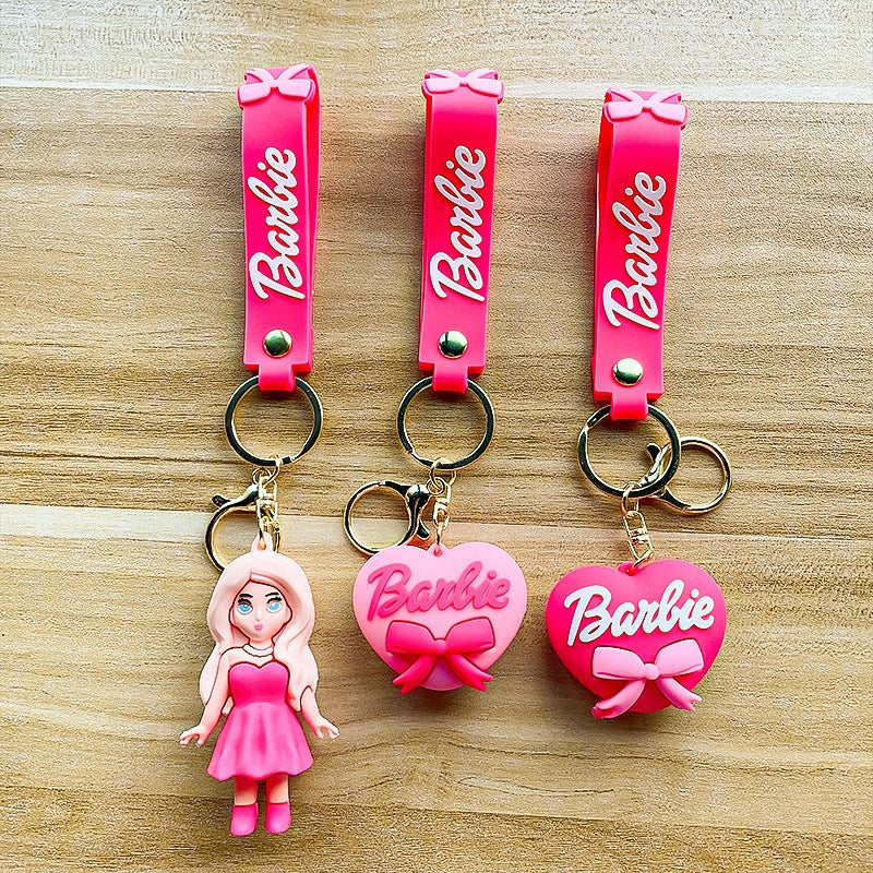 Cartoon Barbie Doll Pendant Keychain for Women