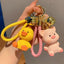 Cartoon Animal Resin Keychain Pendant - Rabbit, Pig, Duck & Bear Design