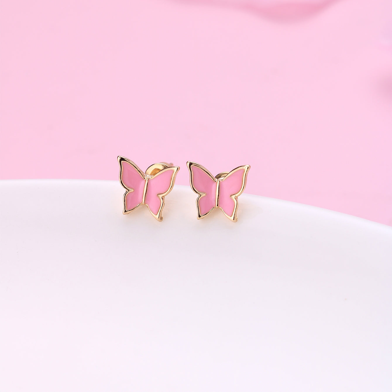 Cartoon Style Romantic Sweet Flower Butterfly Alloy Plating Kid'S Ear Studs