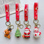 Cartoon Santa Claus and Christmas Tree Silicone Keychain for Women