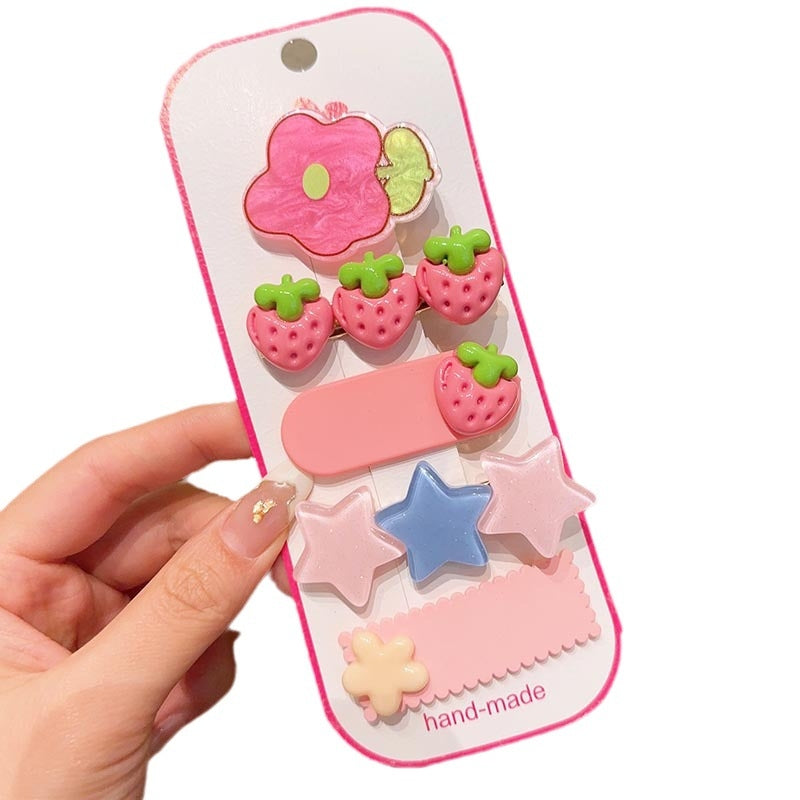 Cartoon Flower Acrylic Hair Clip for Kids