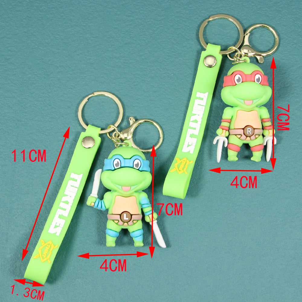 Cartoon Tortoise Silicone Keychain Accessory