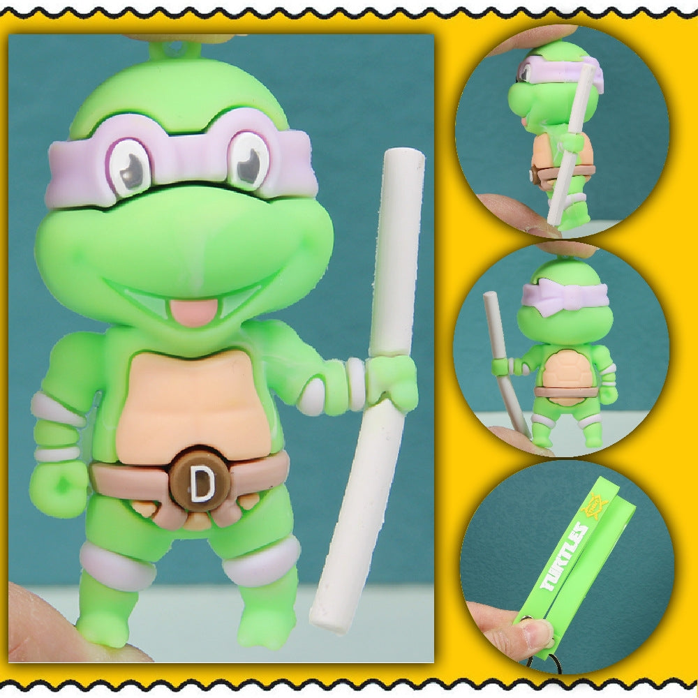 Cartoon Tortoise Silicone Keychain Accessory