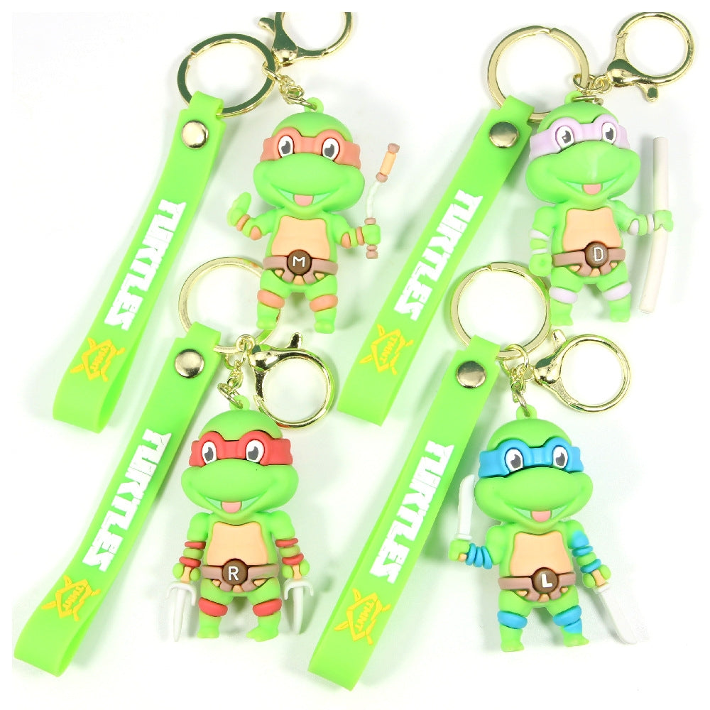 Cartoon Tortoise Silicone Keychain Accessory