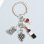 Cartoon Wine Glass Alloy Keychain with Bottle Opener Pendant