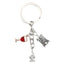 Cartoon Wine Glass Alloy Keychain with Bottle Opener Pendant