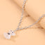 Cartoon 3D Bear Pendant Alloy Necklace with Bowknot and Heart Design