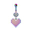 Colorful Floral & Animal Stainless Steel Belly Ring Set with Rhinestones