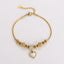 18K Gold Plated Heart Shape Rhinestone Snake Chain Bracelet