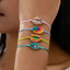 Casual Beach Shell Rope Metal Bracelet with Printed Shell Decoration for Women