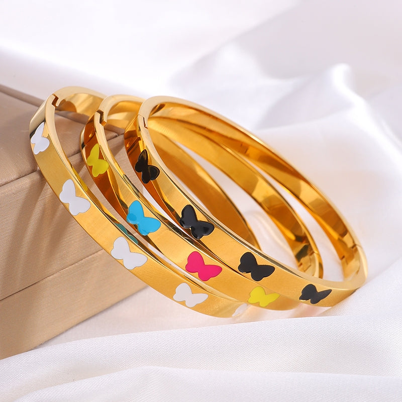 Casual Butterfly Titanium Steel Wholesale Bangle