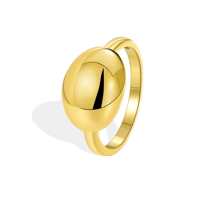 Casual Geometric Irregular 18k Gold Plated Wide Band Ring