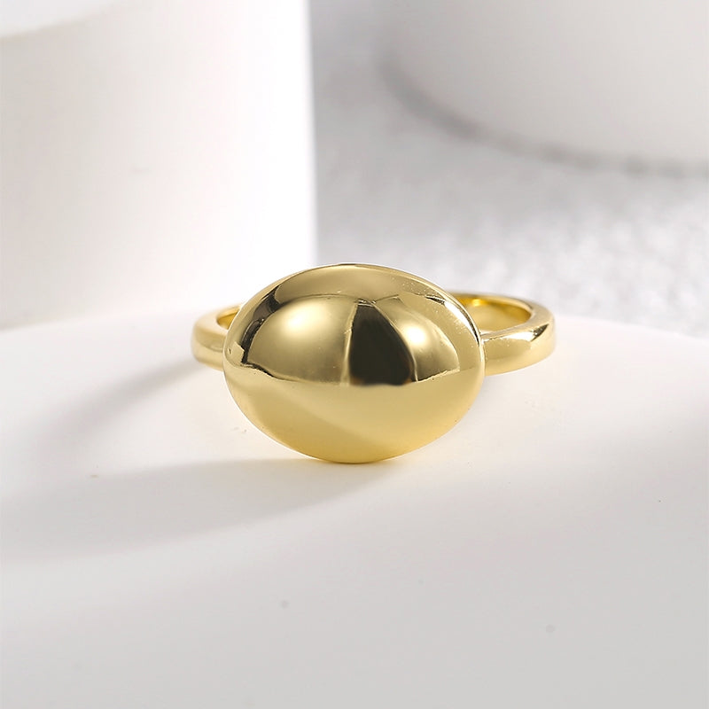 Casual Geometric Irregular 18k Gold Plated Wide Band Ring