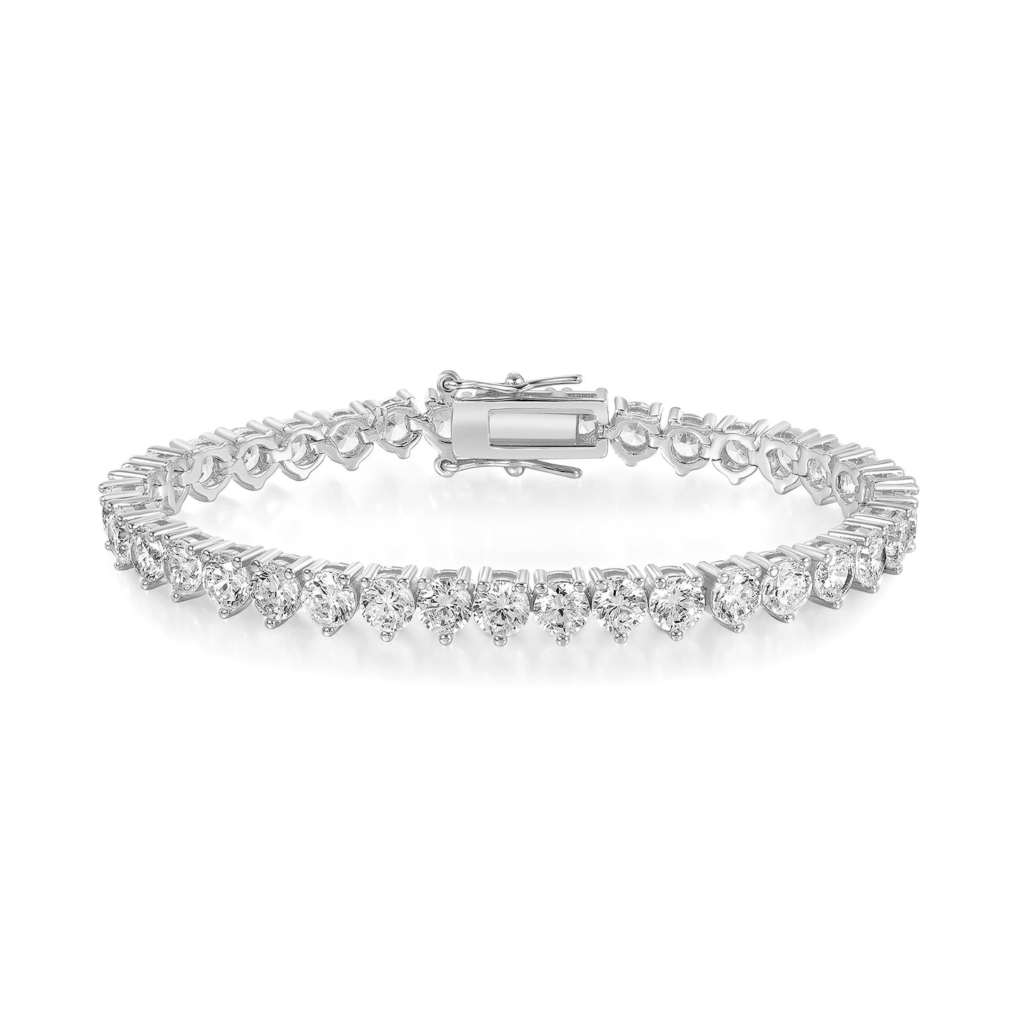 18k Gold Plated Zircon Tennis Bracelet with Rhodium Finish