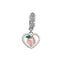 Casual Heart-Shaped Opal and Rhinestone Belly Ring Set in Stainless Steel and White Gold Plating