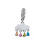 Casual Heart-Shaped Opal and Rhinestone Belly Ring Set in Stainless Steel and White Gold Plating