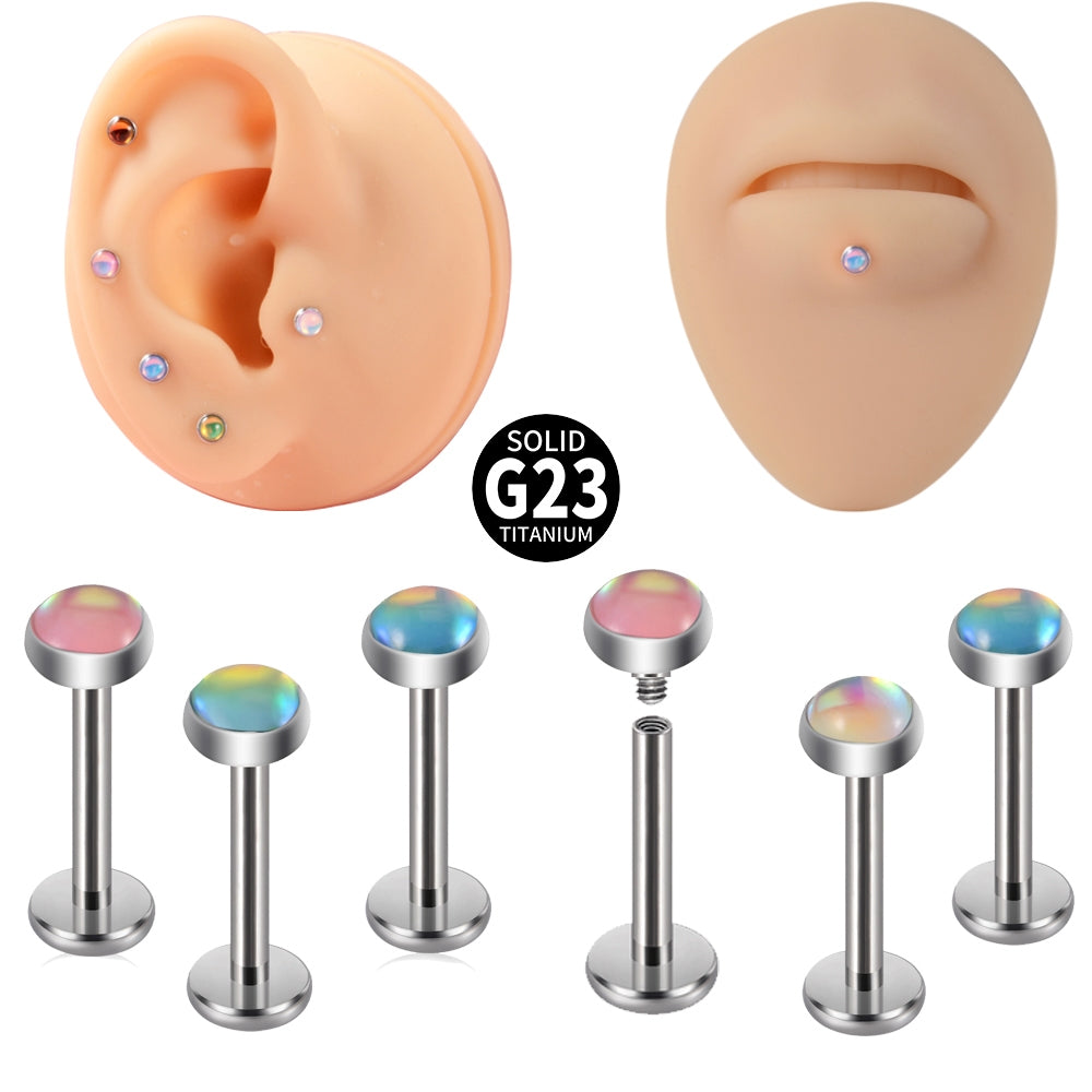 Gradient Glitter G23 Titanium Lip and Ear Stud Set