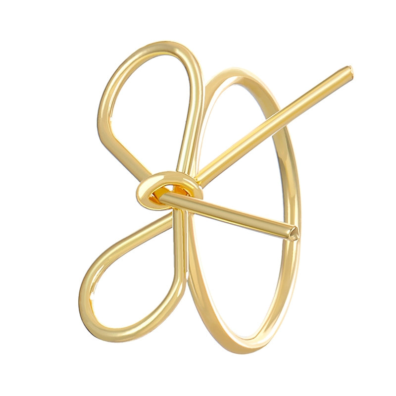 Elegant Bow Knot Alloy Women's Ring - Minimalist Crossover Design