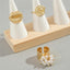 Elegant Pearl Inlay Lip Design Women's Ring Set - Vintage Gold Spiral Pattern Trio