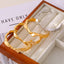 Elegant Wave Pattern 18K Gold Plated Stainless Steel Bangle Bracelet for Women