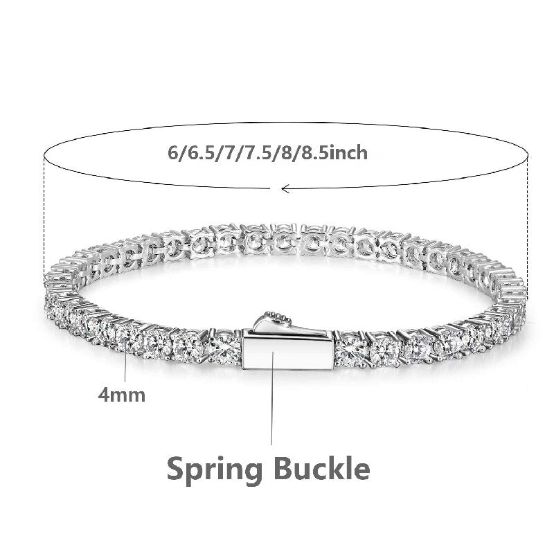 Casual Elegant 18k Gold Plated Zircon Tennis Bracelet with Spring Clasp