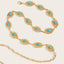 Casual Ethnic Geometric Turquoise Gold Hollow Women's Chain Belt