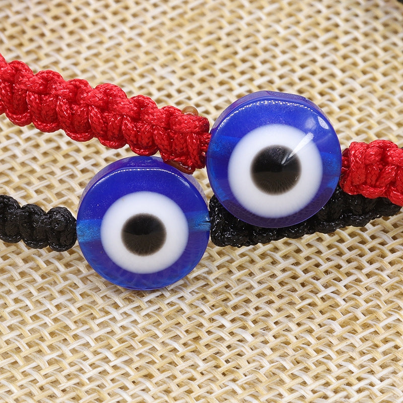 Unisex Adjustable Evil Eye Red String Bracelet Set