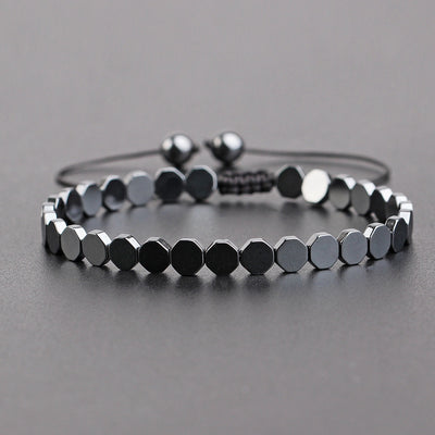 Casual Geometric Heart Haematite Unisex Adjustable Magnet Bracelet