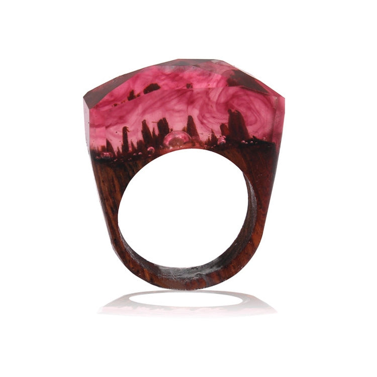 Casual Geometric Wood Resin Handmade Fashion Rings