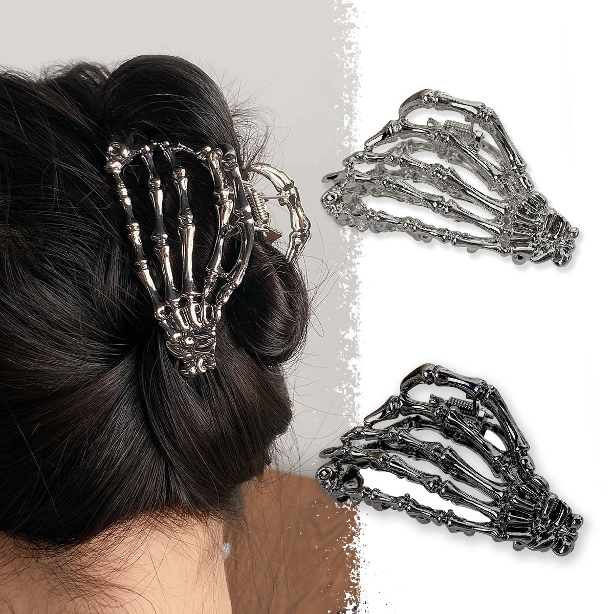 Gothic Alloy Hair Claw Clip - Halloween Metal Shark Hair Accessory