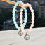 Casual Moon Crystal Beaded Women's Bracelet with Gemstone and Rhinestone Charms