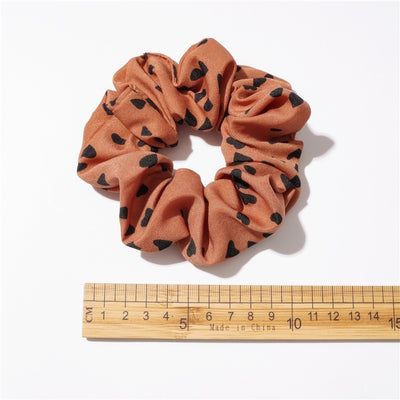 Casual Heart Shape Print Hair Tie - Korean Style Scrunchie Headwear