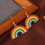 Casual Rainbow Enamel 14k Gold Plated Women's Drop Earrings