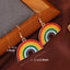 Casual Rainbow Enamel 14k Gold Plated Women's Drop Earrings