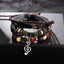 Casual PU Leather Alloy Beaded Star Woven Unisex Bracelet