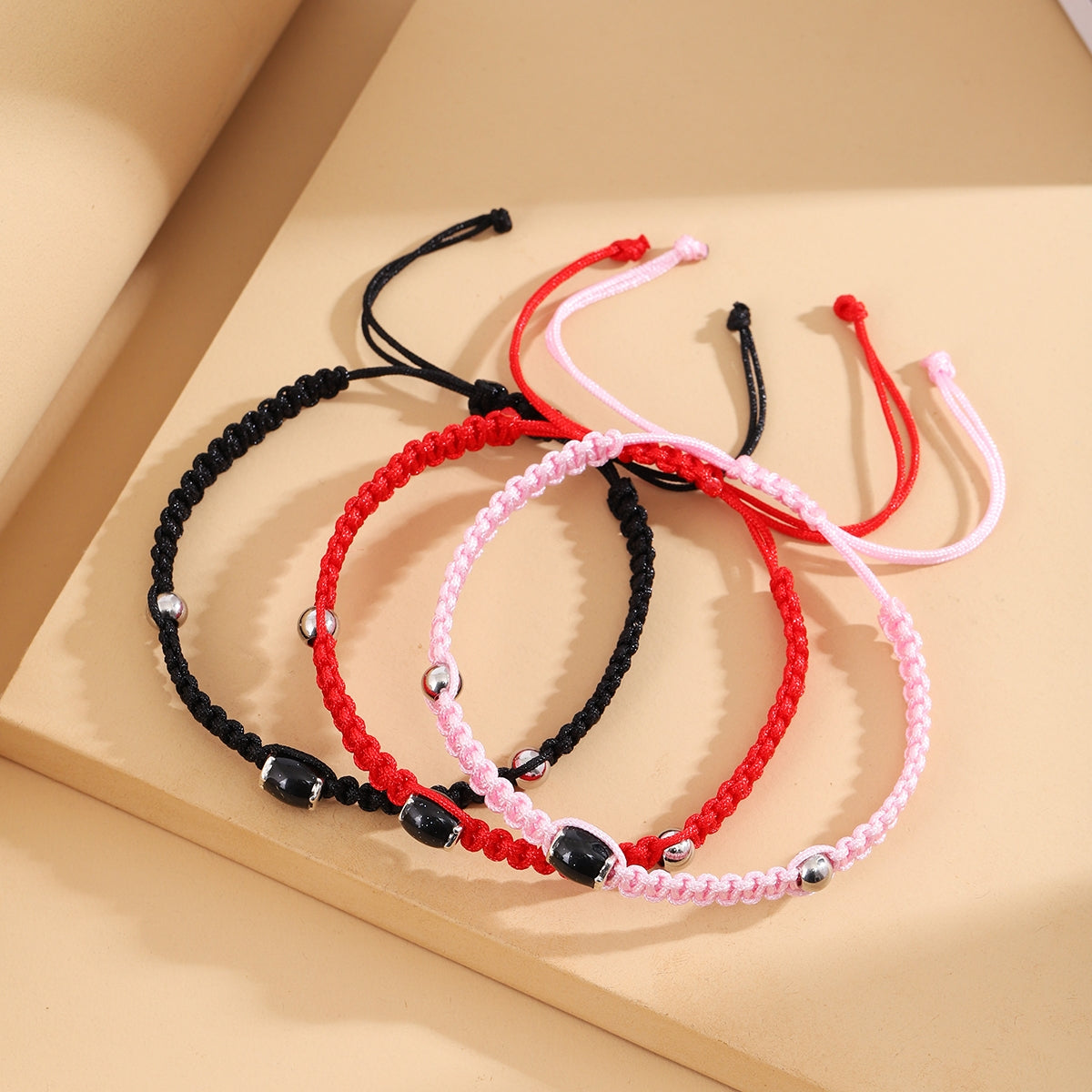 Geometric Nylon Stone Adjustable Unisex Hand-Woven Bracelets