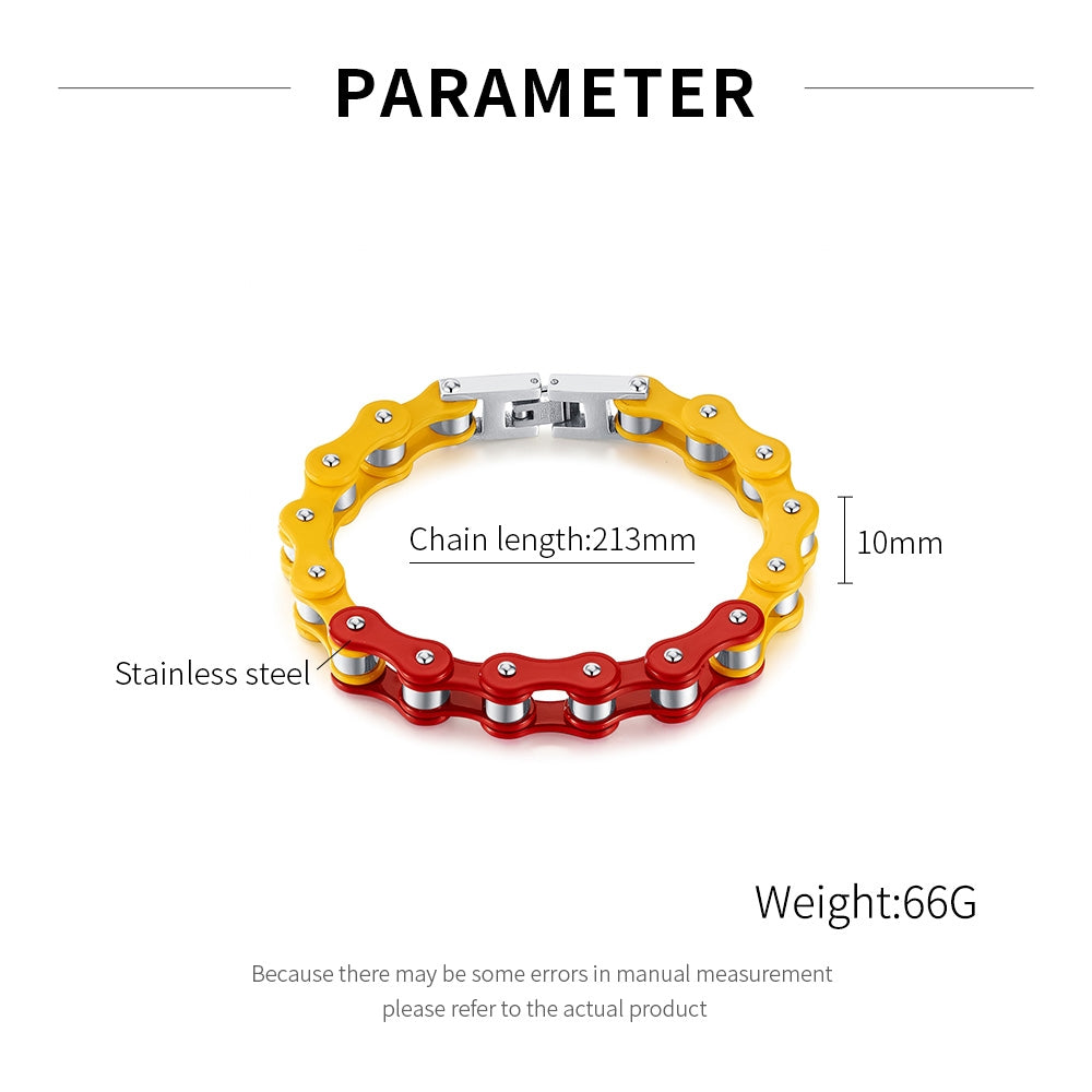 Casual Geometric Stainless Steel Biker Chain Bracelet