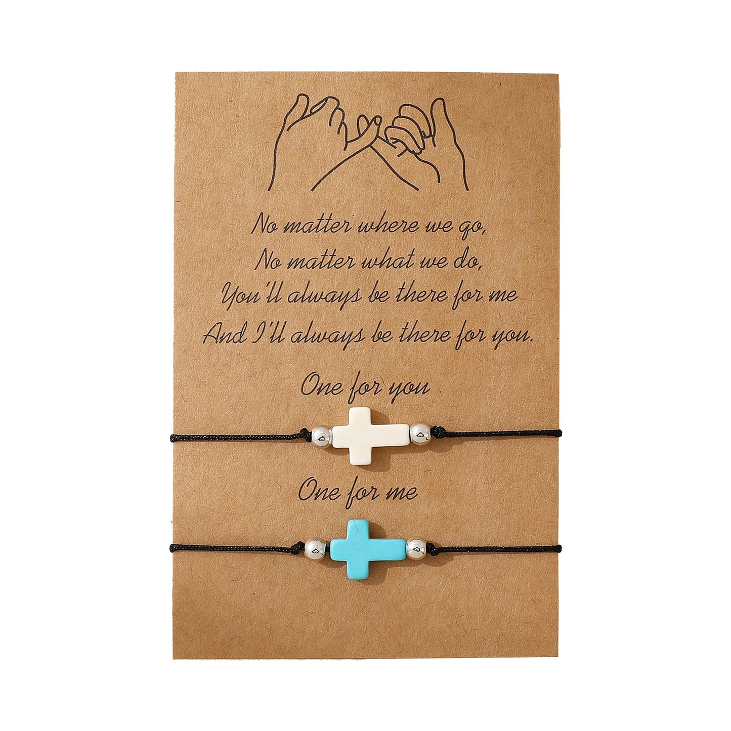 Casual Retro Turquoise Cross Handmade Friendship Bracelets