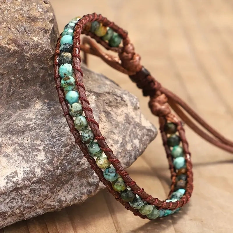 Casual Unisex African Turquoise Geometric Rope Bracelet