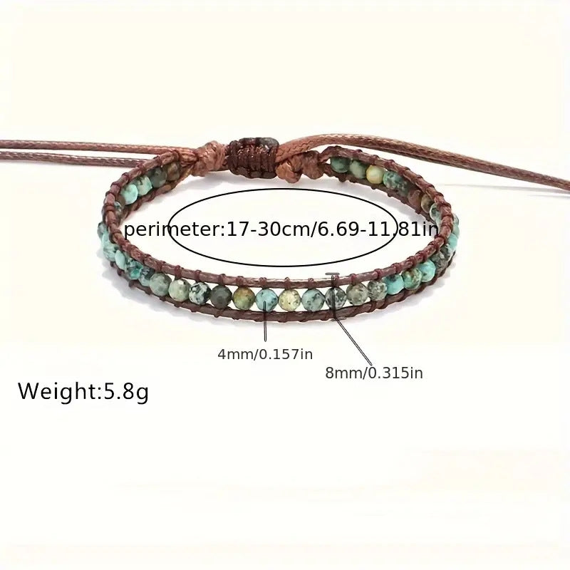 Casual Unisex African Turquoise Geometric Rope Bracelet