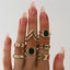 Bohemian Retro Punk Elephant Opal Crystal Midi Knuckle Ring Set for Women