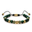 Casual Retro Natural Stone Zircon Beaded Bracelet with Colorful Tiger Eye Beads